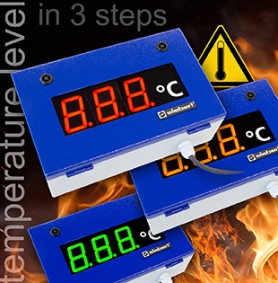 Temperature measurement displays in industial format